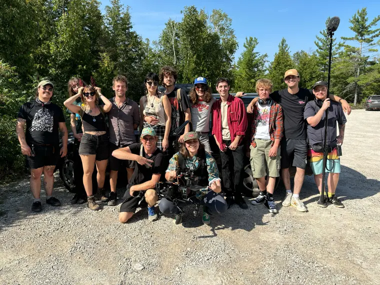 The Bruce Peninsula cast and crew with camera gear